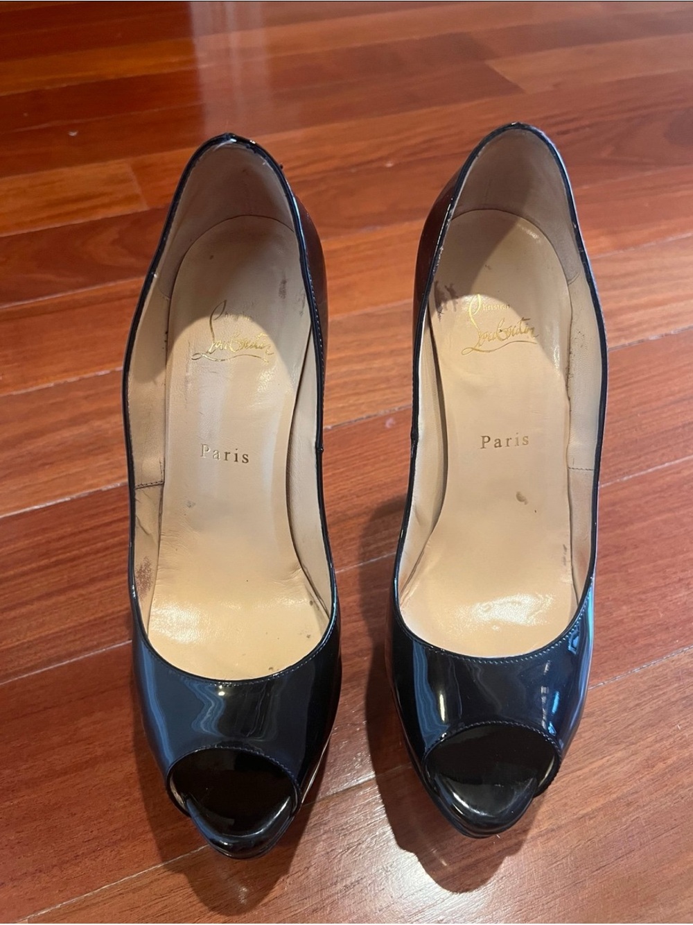 Christian Louboutin Lady Peep Platform Heels – Black – Size 40 1/2